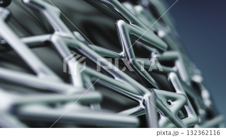 Mesh Structure Between Rods Detailed 3D render of intertwined metallic rods...のイラスト素材 [132362116 ...
