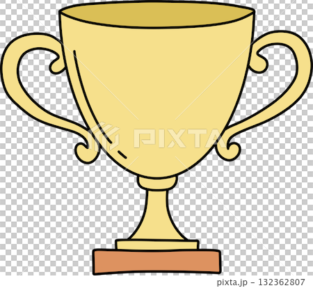golden trophy cup isolated on white background 132362807