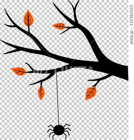 a wooden silhouette with a Halloween spider hanging from it a wooden silhouette with a Halloween spider hanging from it 132362815