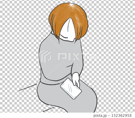 A woman who is about to fall asleep and drop her phone 132362958