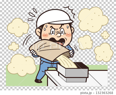 Illustration of factory workers not wearing protective glasses or protective equipment during raw material loading work | Unsafe behavior, unsafe conditions, and industrial accidents Illustration of factory workers not wearing protective glasses or protective equipment during raw material loading work | Unsafe behavior, unsafe conditions, and industrial accidents 132363268