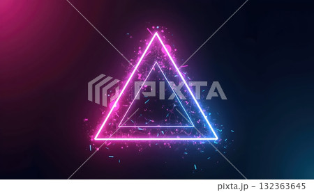 Cyberpunk Triangular Grid Illuminated by Neon Cyan and Magenta Lights Cyberpunk Triangular Grid Illuminated by Neon Cyan and Magenta Lights 132363645