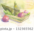 手描きした野菜の水彩画 132365562