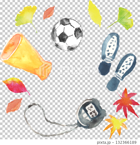 秋季運動插畫運動器材向量 秋季運動插畫運動器材向量 132366189