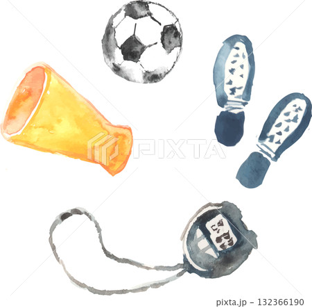 スポーツ用品のイラスト　ベクター 132366190