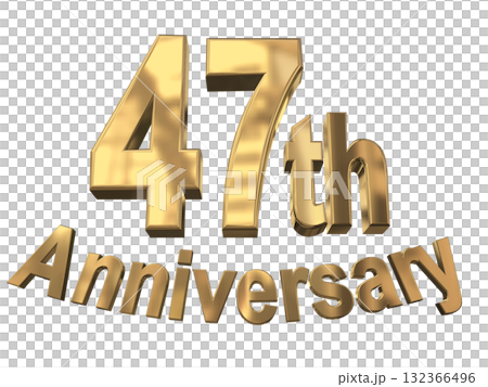 3DCG文字“47週年/47週年紀念馬克·斯帕克” 132366496