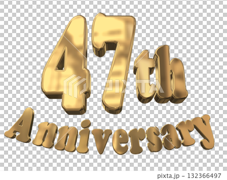 3DCG text "47th Anniversary/47th Anniversary Mark Sparkle" 132366497