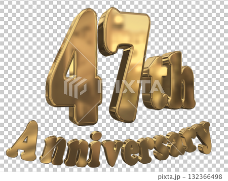 3DCG text "47th Anniversary/47th Anniversary Mark Sparkle" 132366498