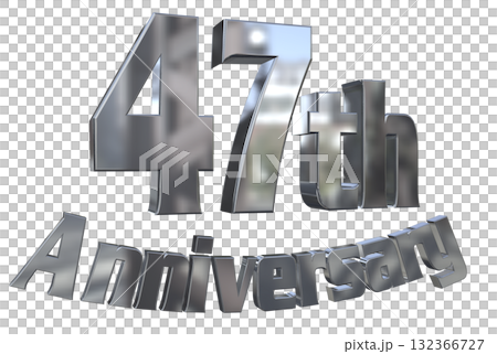 3DCG文字「47th Anniversary/47周年マークキラキラ」 3DCG文字「47th Anniversary/47周年マークキラキラ」 132366727