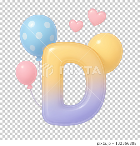 Letter D with balllon Letter D with balllon 132366888