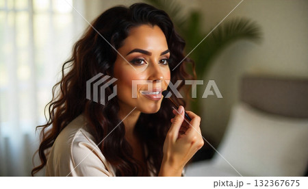 メイクをする女性 132367675