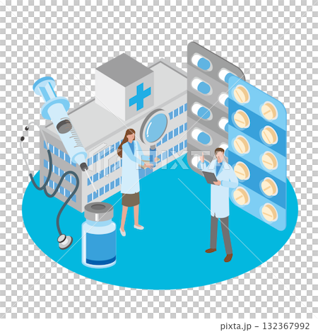 病院と医療従事者 132367992