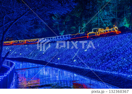 伊豆　修善寺　イルミネーション　機関車　虹の郷　 132368367