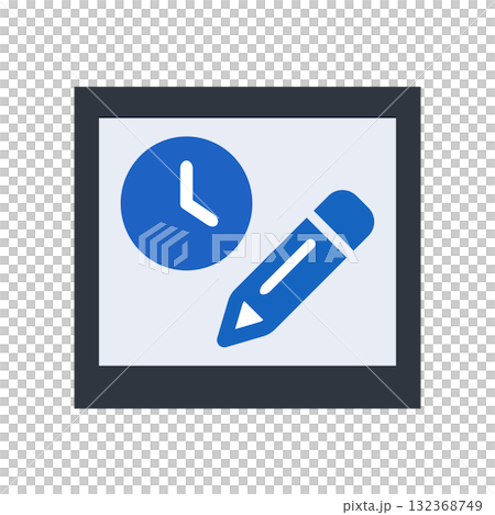 寶麗來相框中的時間管理和編輯圖標 132368749