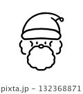 サンタクロースのシンプルなアイコン｜クリスマス・冬イベント向けイラスト 132368871