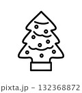クリスマスツリーのシンプルなアイコン｜冬・イベント・ホリデー向けイラスト 132368872