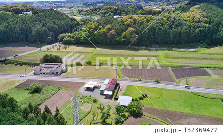 新城市 よく晴れた日の設楽原決戦場（設楽原古戦場）上空より 132369477