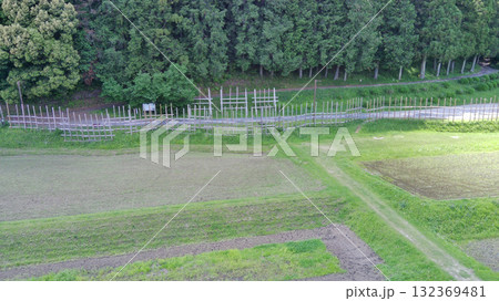 新城市 よく晴れた日の設楽原決戦場（設楽原古戦場）上空より 132369481