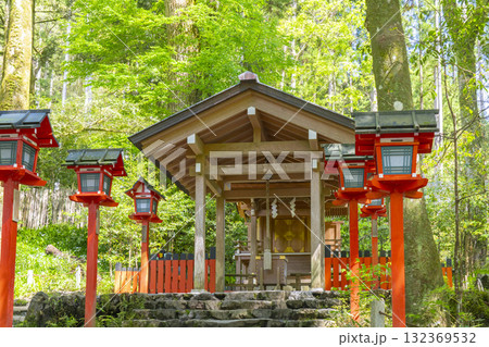 新緑の京都　貴船神社結社（中宮）　本殿 132369532