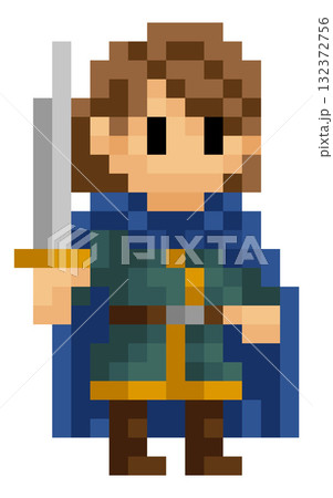 Medieval Fantasy Pixel Art Game Cartoon Character 132372756