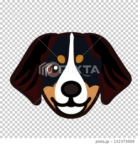 バーニーズマウンテンドッグの顔イラスト 132373009
