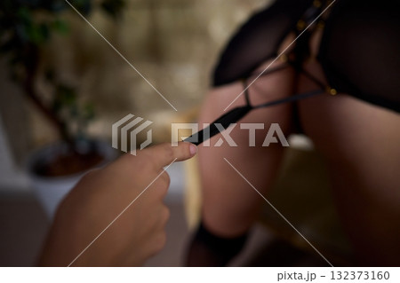 This is a stunning and sensual portrait featuring exquisite lingerie and an elegant touch 132373160