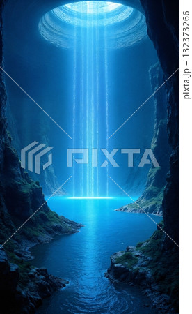 Energy funnel from the cave into space Energy funnel from the cave into space 132373266