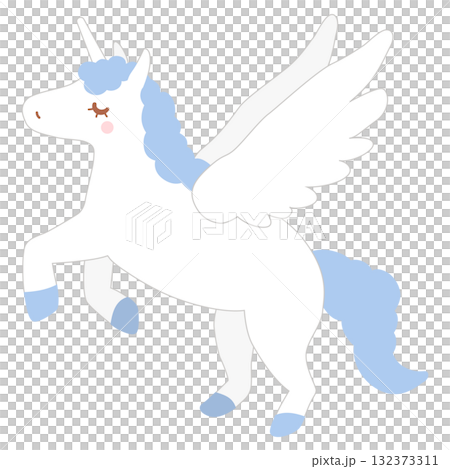 Blue unicorn illustration 132373311