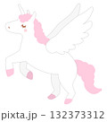 ピンクのユニコーンのイラスト 132373312