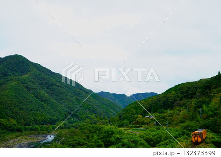 四万十川の沈下橋と予土線・しまんトロッコ 四万十川の沈下橋と予土線・しまんトロッコ 132373399