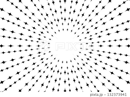 放射状に広がる光線・集中線・菱形・キラキラ・星の背景 132373941