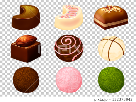 ボンボンショコラ9種セット① 一粒チョコレート バレンタインデー 132373942