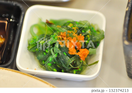 seaweed salad or Chuka Wakame or seaweed with sesame and shrimp egg seaweed salad or Chuka Wakame or seaweed with sesame and shrimp egg 132374213