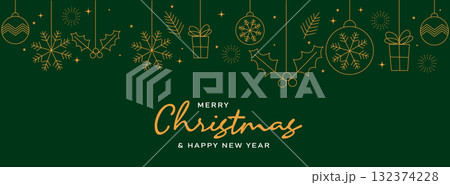 Merry Christmas and happy new year on Christmas letters, Gift boxes, Christmas element for web 132374228