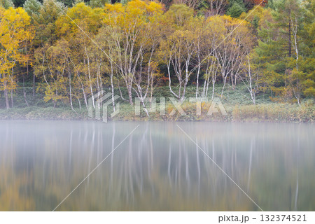 志賀高原・木戸池の紅葉 132374521