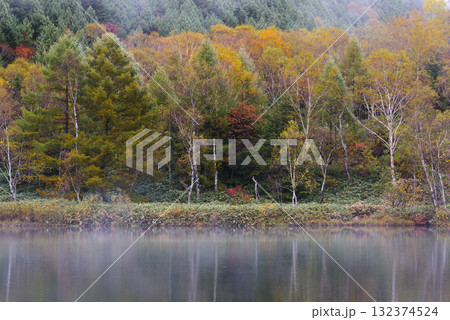 志賀高原・木戸池の紅葉 132374524