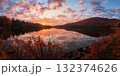 秋の紅葉の風景　AI生成画像 132374626