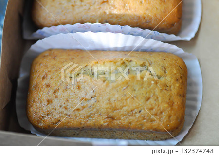 banana cake or banana bread or almond bread , loaf of bread banana cake or banana bread or almond bread , loaf of bread 132374748