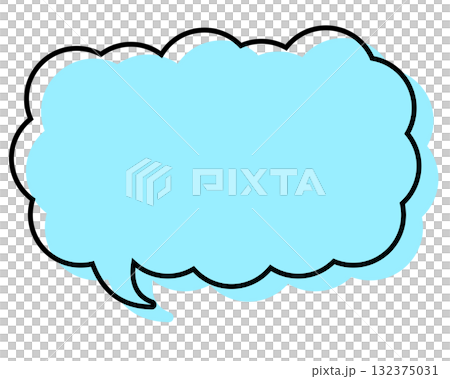 一個簡單的對話框，線條錯位，呈現細長的雲朵形狀。 132375031