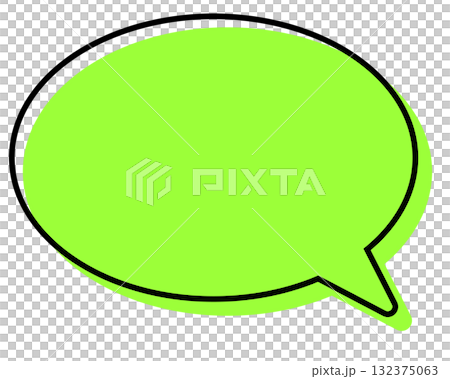 線條錯置的簡單對話泡泡 - 圓形 132375063