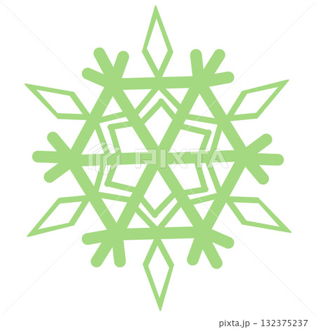 黄緑色の綺麗な雪の結晶 132375237