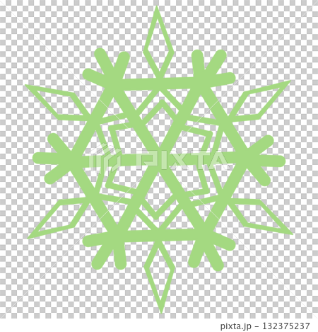 黄緑色の綺麗な雪の結晶 132375237