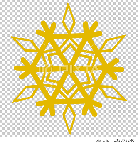 暗い黄色の綺麗な雪の結晶 暗い黄色の綺麗な雪の結晶 132375240