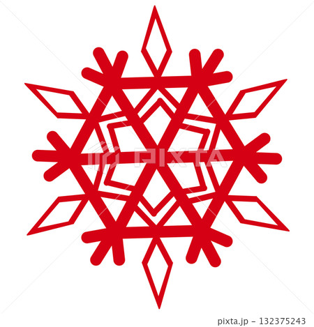 赤色の綺麗な雪の結晶 132375243
