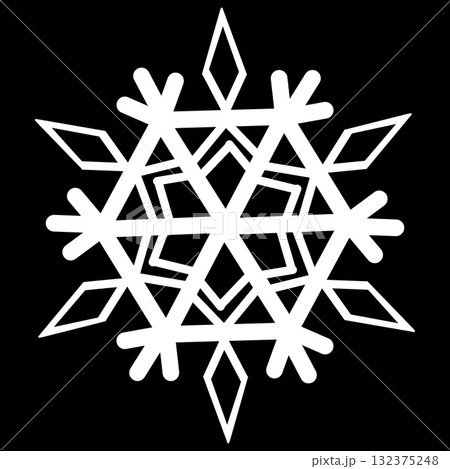 白い綺麗な雪の結晶 132375248