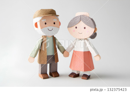 高齢者と優しい看護師の温かい日常（3D・ペーパークラフト） 132375423