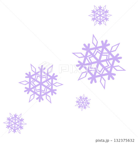 薄い紫色のシンプルなたくさんの雪の結晶のイラスト 薄い紫色のシンプルなたくさんの雪の結晶のイラスト 132375632