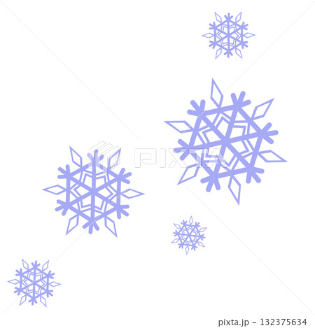 薄い青色のシンプルなたくさんの雪の結晶のイラスト 132375634