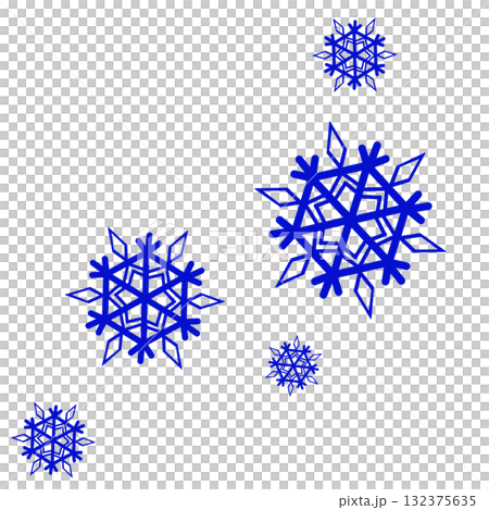 許多藍色雪花的簡單插圖 許多藍色雪花的簡單插圖 132375635