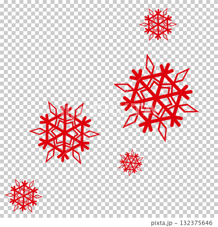 Simple illustration of many red snowflakes Simple illustration of many red snowflakes 132375646